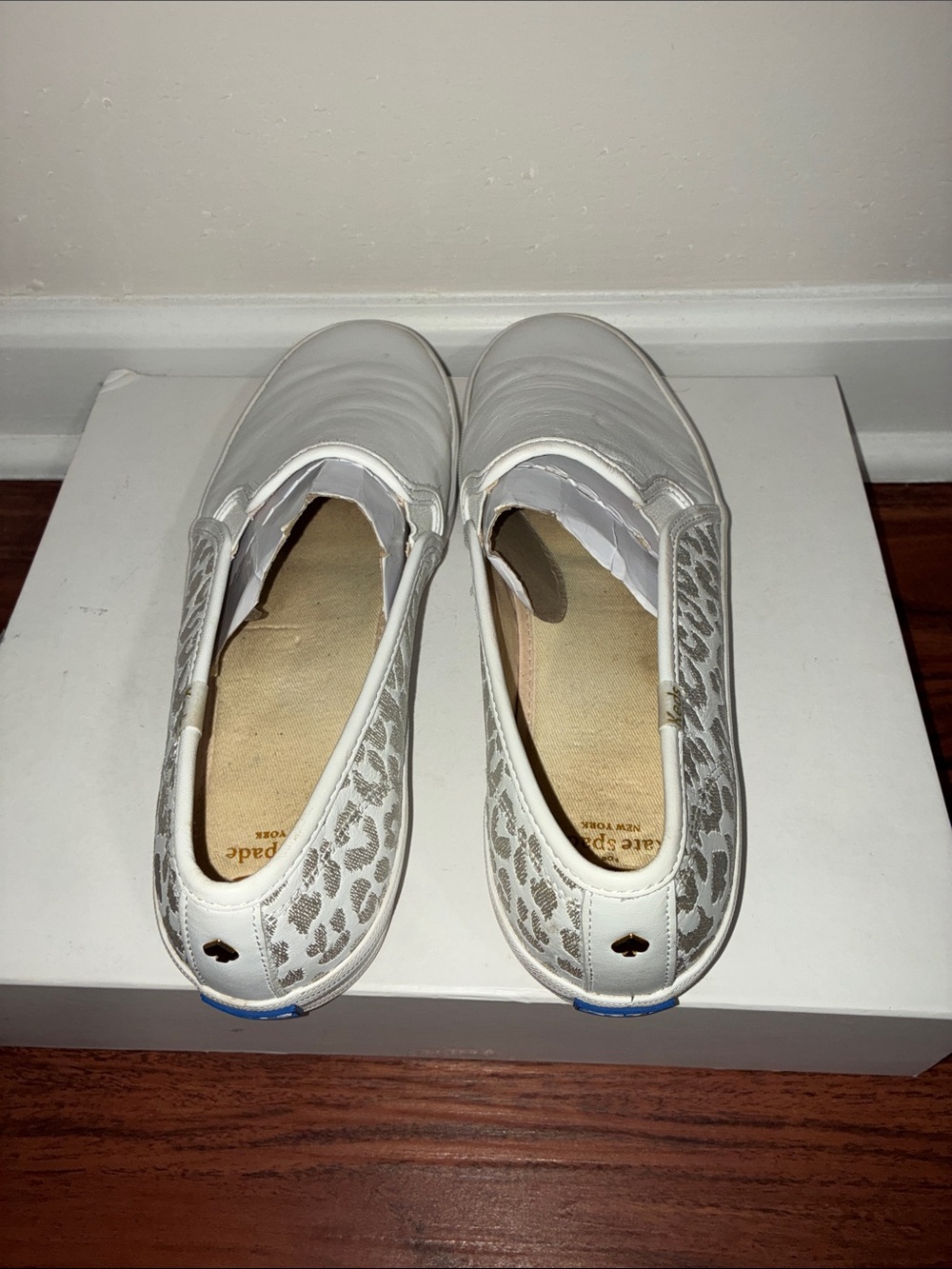 Kate Spade Keds Leather White Slip On Sneakers